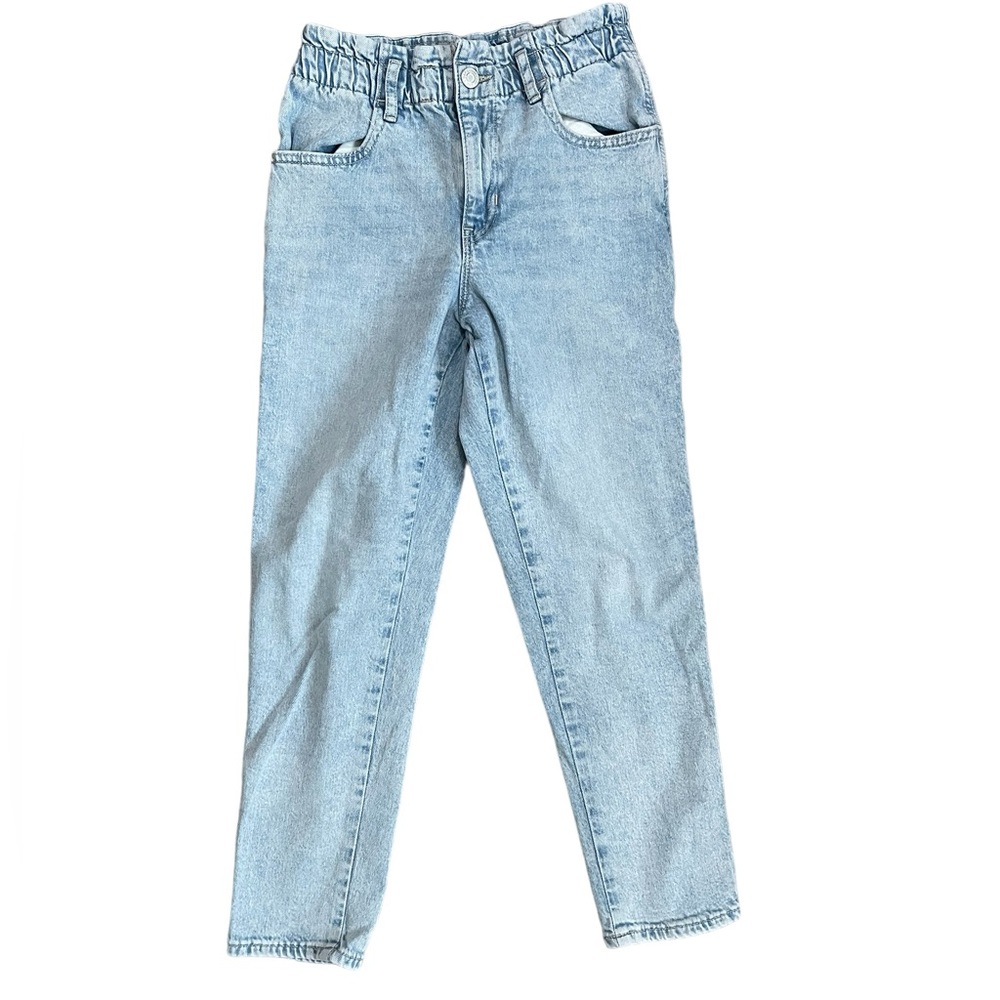GAP DENIM MOM Jeans Girls Elastic Waist Light Wash Color Blue Size 12